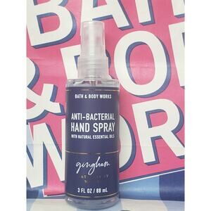 DNL- BBW Gingham 3 oz Anti Bacterial Hand Spray With Natural Essential Oils